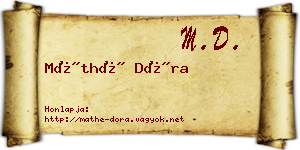Máthé Dóra névjegykártya