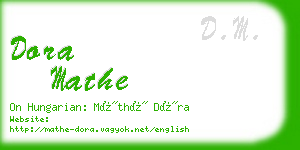 dora mathe business card